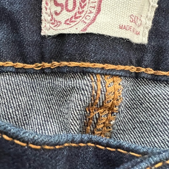 🌻SO Jeans Womens/Juniors Sz 5 Crop Roll-up  Dark Wash Jeans🌻 - Picture 5 of 5